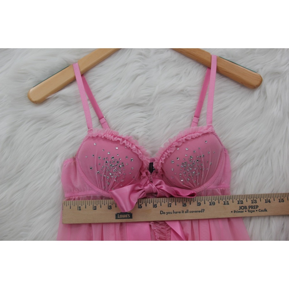 Victorias Secret Sexy Little Things Babydoll Dress 34B Rhinestone Lot Barbie Y2K - Picture 3 of 16